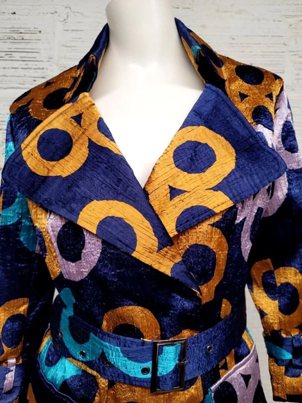 Jerry T Women's Size M Beautiful Crinkle Artsy Artwear Jacket with 3/4 Sleeves